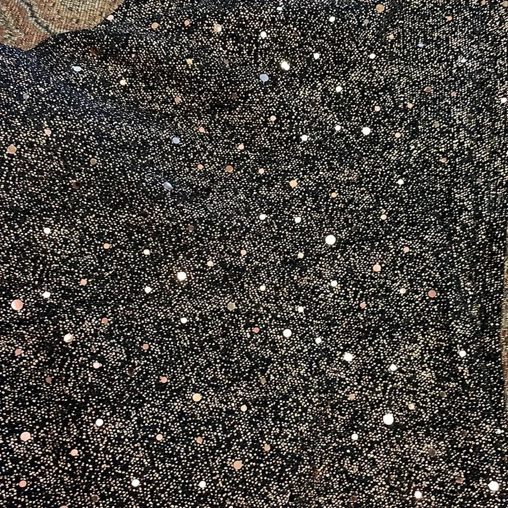 One-Shoulder Brown Sparkle Jumpsuit - Picture 2 of 2